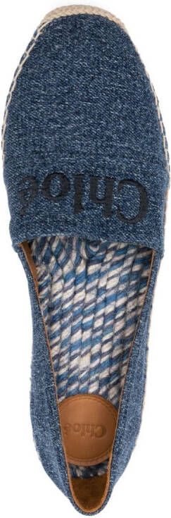 Chloé Espadrilles met geborduurd logo Blauw