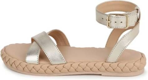 Chloé Kids Sandalen met gevlochten zool Goud