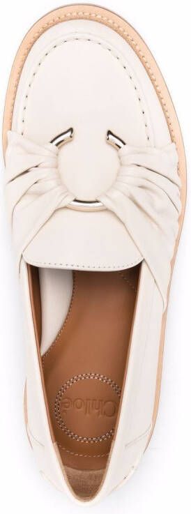 Chloé Leren loafers Beige