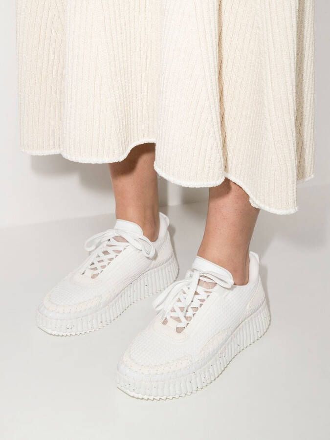 Chloé Nama sneakers met plateauzool Wit