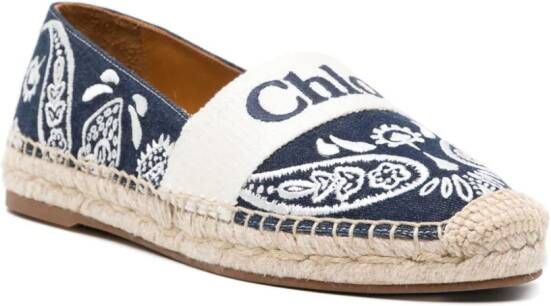 Chloé Piia denim espadrilles Blauw