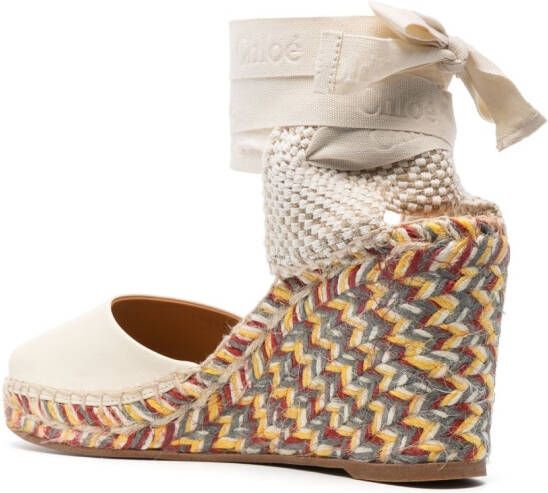 Chloé Piia espadrilles met open neus Wit