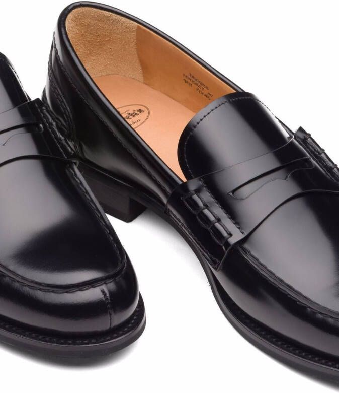 Church's Pembrey W5 gepolijste fumè loafers Zwart