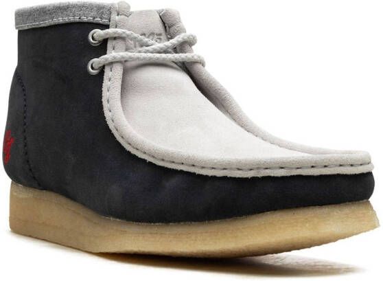 Clarks Wallabee "Navy Grey" suède laarzen Blauw