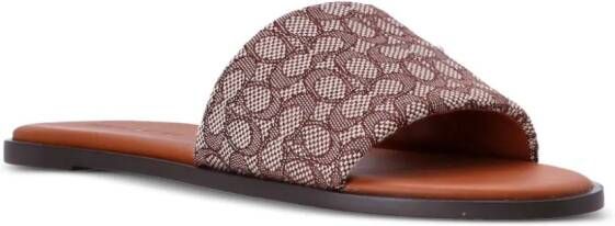 Coach Badslippers met logo-jacquard Bruin