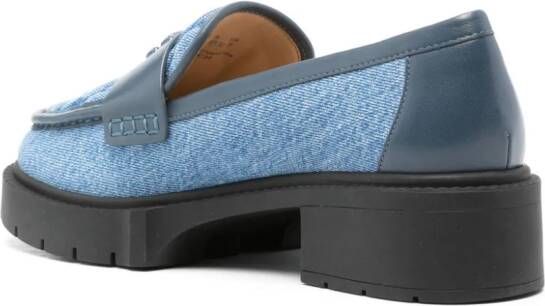 Coach Leah leren loafers met plateauzool Blauw