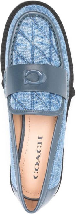 Coach Leah leren loafers met plateauzool Blauw