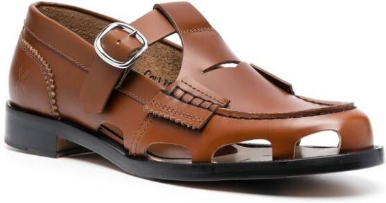 college Leren loafers Bruin