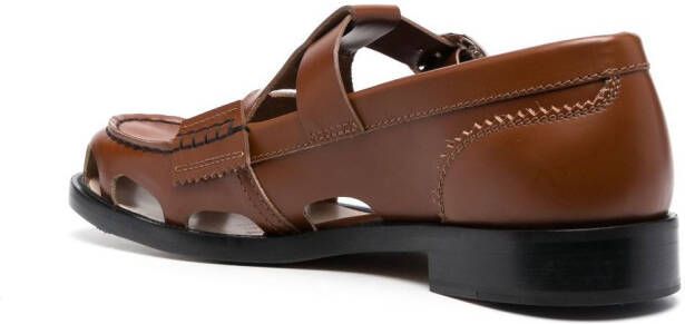 college Leren loafers Bruin