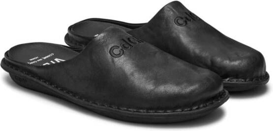 Comme des Garçons Homme Leren slippers Zwart