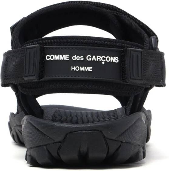 Comme des Garçons Homme Sandalen met klittenband en logo-applicatie Zwart