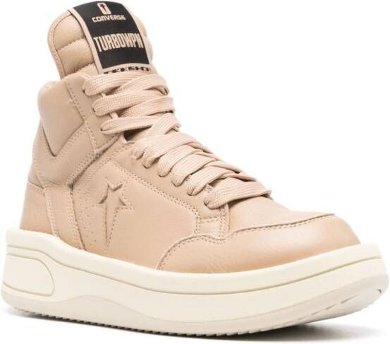 Rick Owens DRKSHDW Turbowpn leren sneakers Beige