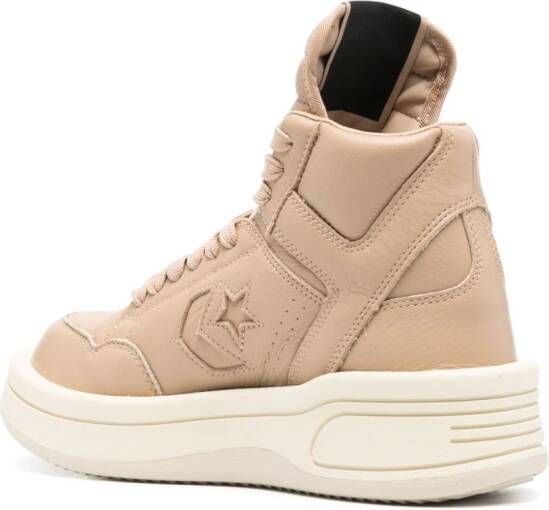 Rick Owens DRKSHDW Turbowpn leren sneakers Beige