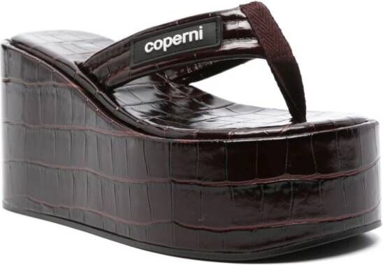 Coperni Leren sandalen met plateauzool Bruin