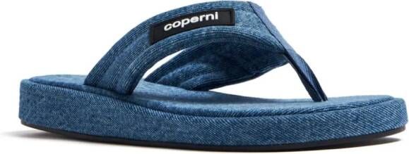 Coperni Slippers met logo-applicatie Blauw