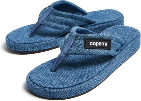 Coperni Slippers met logo-applicatie Blauw