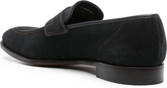 Crockett & Jones Suède loafers Blauw