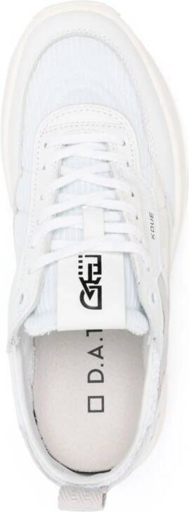 D.A.T.E. Leren sneakers met contrasterend vlak Wit