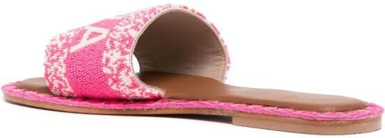 DE SIENA SHOES Ibiza slippers met kralen Roze