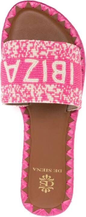 DE SIENA SHOES Ibiza slippers met kralen Roze