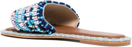 DE SIENA SHOES Resort sandalen met kralen Blauw