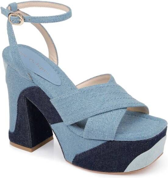 Dee Ocleppo Havana denim sandalen met plateauzool Blauw