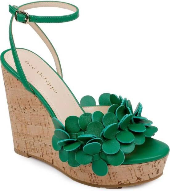 Dee Ocleppo Madrid leren sandalen met sleehak Groen