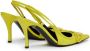 Diesel D-Venus 80mm leren slingback pumps Geel - Thumbnail 3