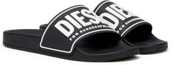 Diesel Sa-Mayemi-Cc slippers met logo-reliëf Zwart