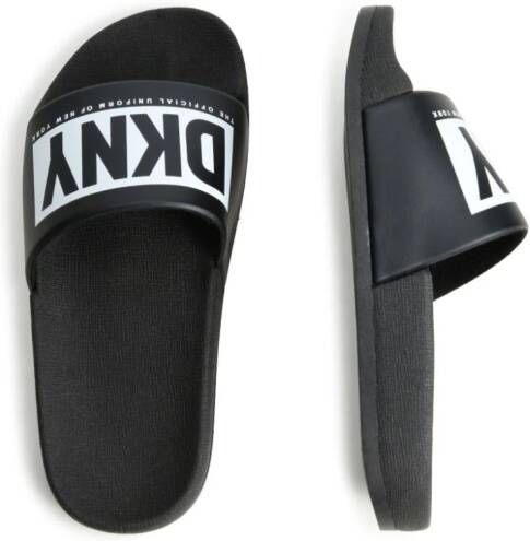 Dkny Kids Badslippers met logoprint Zwart