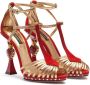 Dolce & Gabbana 105 mm suède sandalen met bewerkte hak Rood - Thumbnail 2