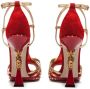 Dolce & Gabbana 105 mm suède sandalen met bewerkte hak Rood - Thumbnail 3