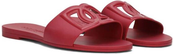 Dolce & Gabbana Bianca slippers met logo Roze