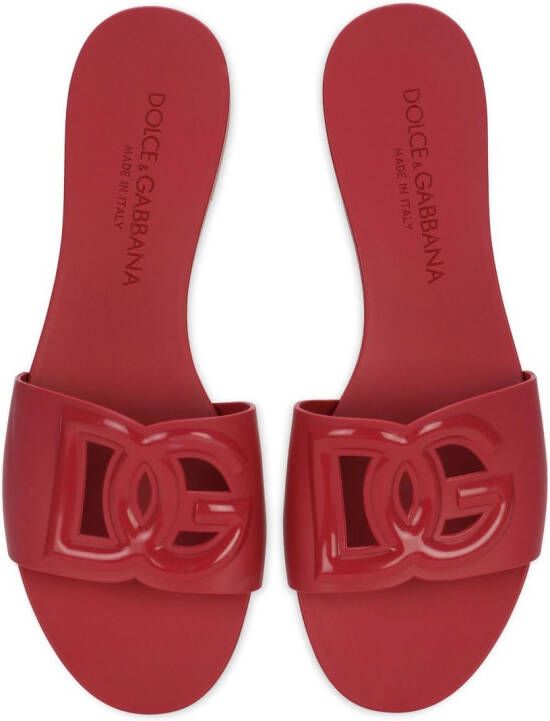 Dolce & Gabbana Bianca slippers met logo Roze