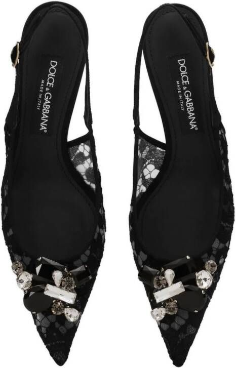 Dolce & Gabbana Slingback pumps met kristallen Zwart