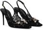 Dolce & Gabbana Slingback pumps met kristallen Zwart - Thumbnail 2