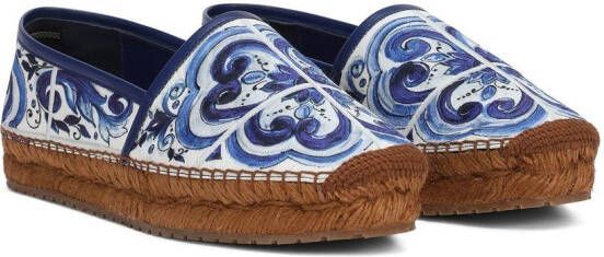 Dolce & Gabbana Espadrilles met print Blauw