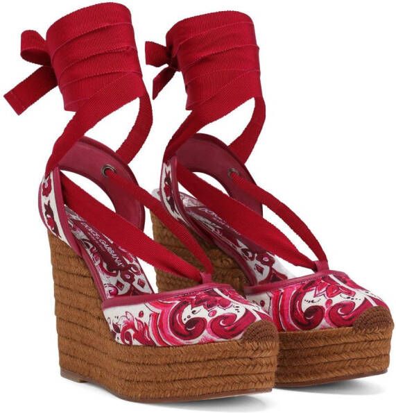 Dolce & Gabbana Espadrilles met print Rood