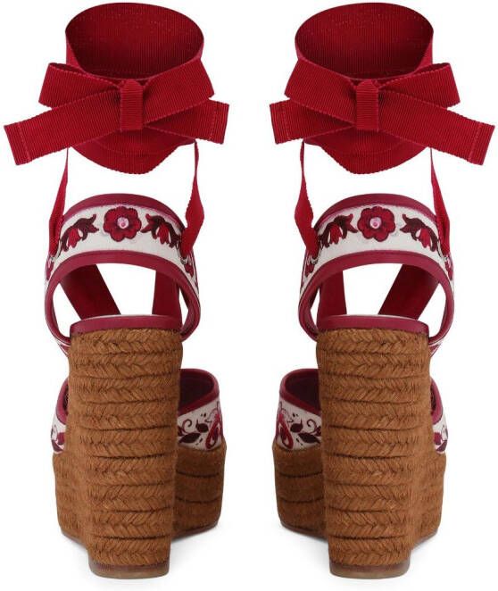 Dolce & Gabbana Espadrilles met print Rood