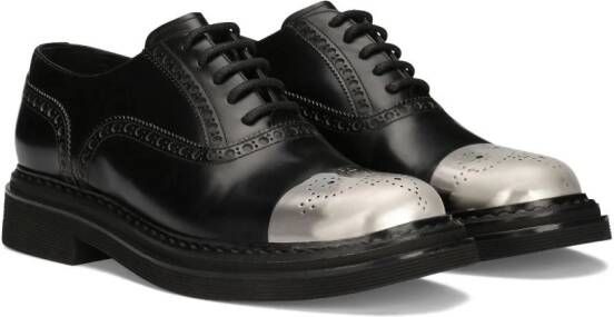 Dolce & Gabbana Francesina derby schoenen met contrasterende neus Zwart