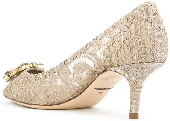 Dolce & Gabbana geborduurde pumps Beige