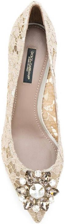 Dolce & Gabbana geborduurde pumps Beige