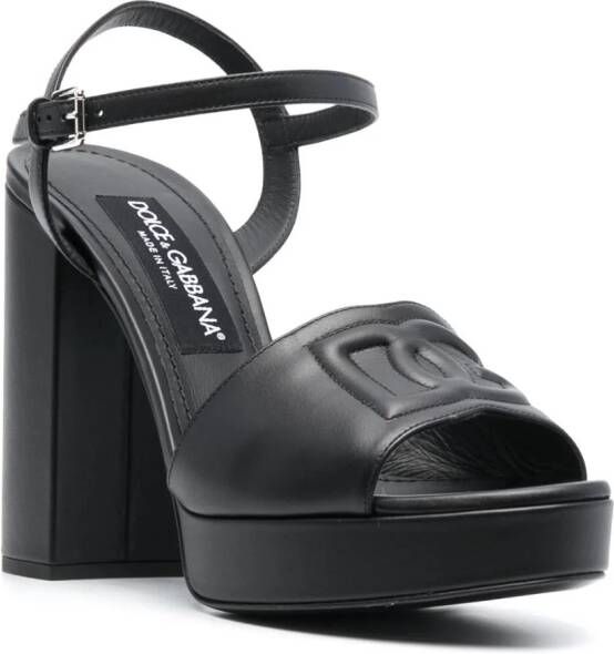 Dolce & Gabbana Keira leren sandalen Zwart