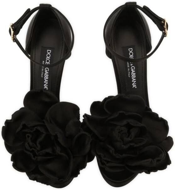 Dolce & Gabbana Keira sandalen met bloemenpatch Zwart