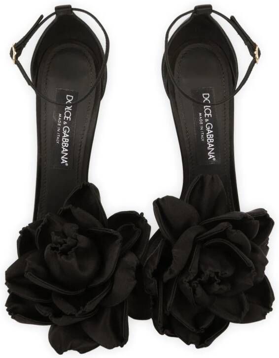 Dolce & Gabbana Keira sandalen met bloemenpatch Zwart