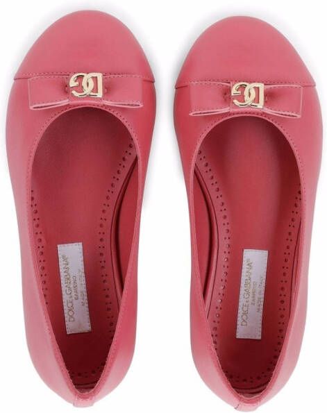 Dolce & Gabbana Kids Ballerina's met logo Roze