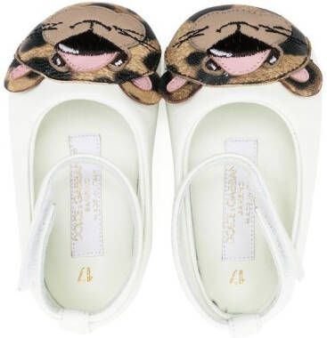 Dolce & Gabbana Kids Ballerina's met klittenband Wit