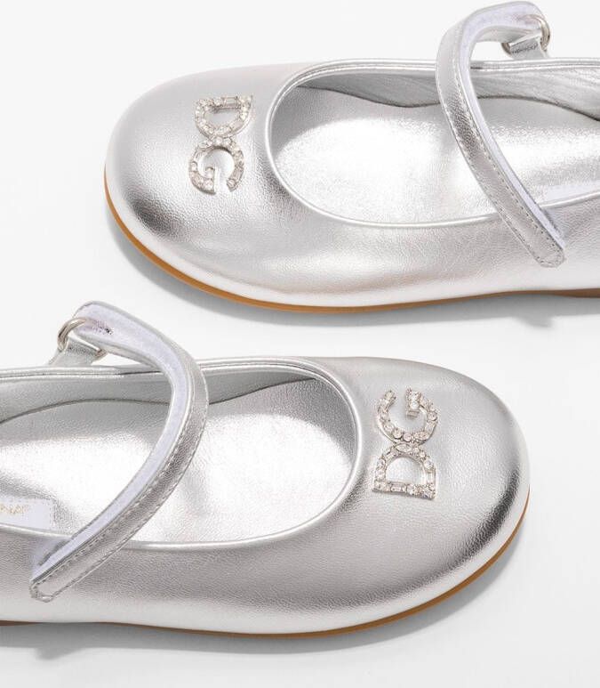 Dolce & Gabbana Kids Ballerina's verfraaid met kristallen Zilver