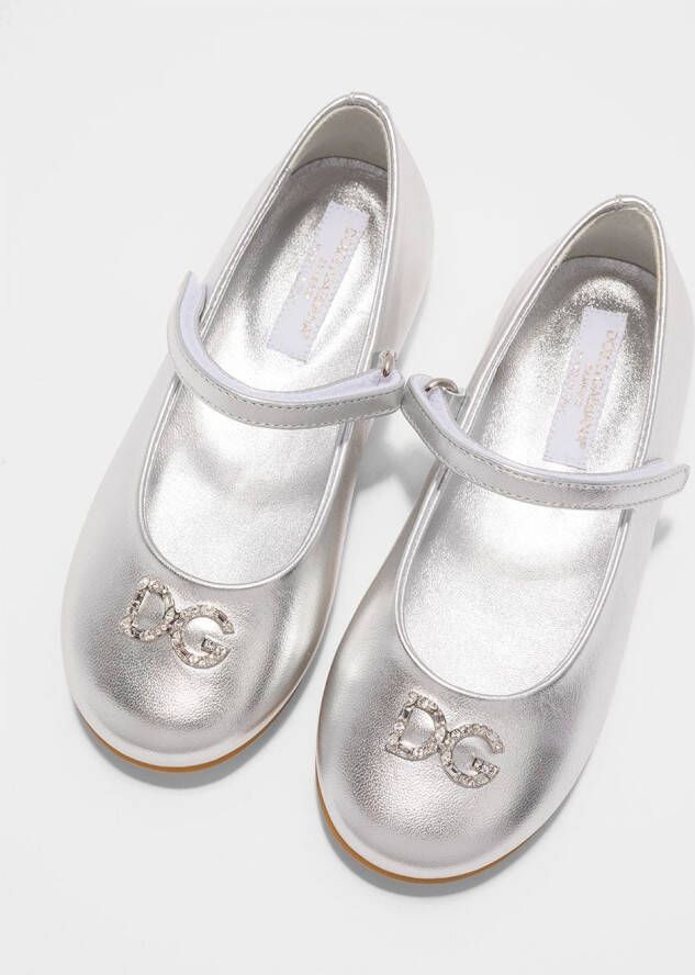 Dolce & Gabbana Kids Ballerina's verfraaid met kristallen Zilver