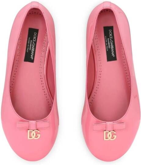 Dolce & Gabbana Kids Lakleren ballerina's Roze